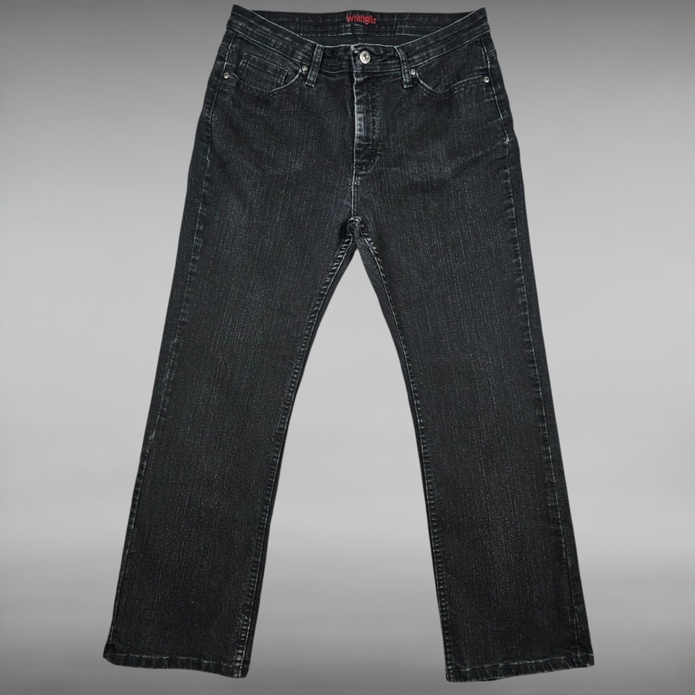 Wrangler Western Black Straight Leg Jeans‎ Mid Rise Petite 12P Cowgirl Rodeo